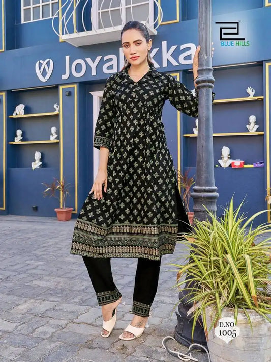 Blue Hills Cassata Alia Cut Designer Kurti With Pant