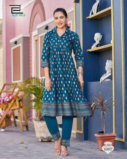 Blue Hills Cassata Alia Cut Designer Kurti With Pant Anarkali Collection
