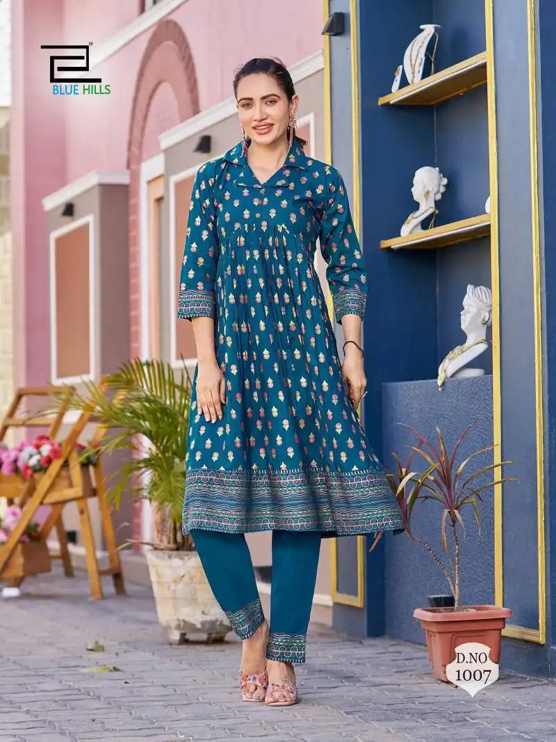 Blue Hills Cassata Alia Cut Designer Kurti With Pant Anarkali Collection