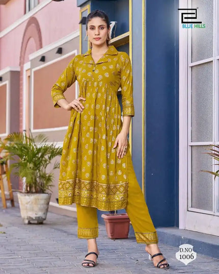 Blue Hills Cassata Alia Cut Designer Kurti With Pant Collection
