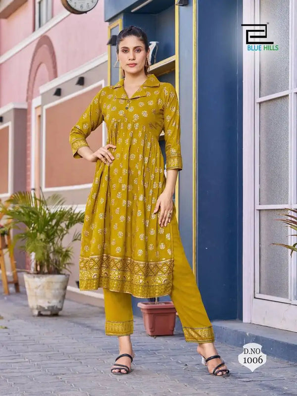 Blue Hills Cassata Alia Cut Designer Kurti With Pant Collection