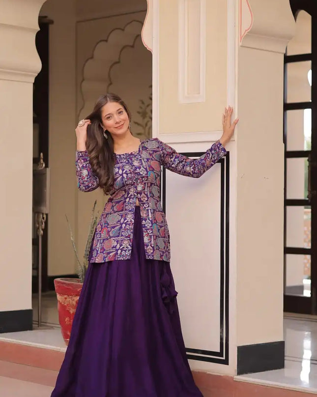 Mohini 7129 Simmer Vichitra Purple Skirt With Koti Latest Design
