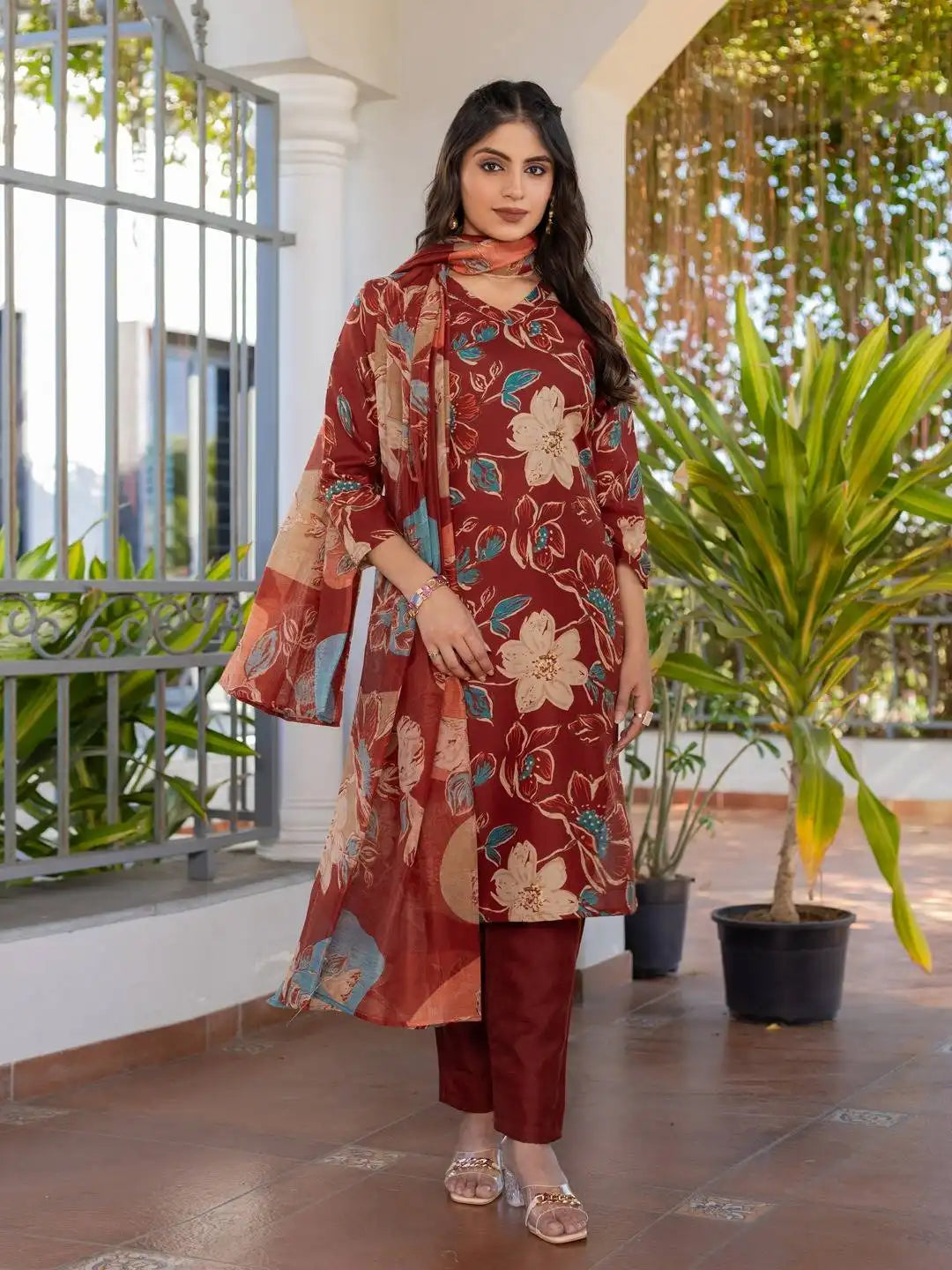 Aradhna 2027 Cotton Blend Kurti Pant Dupatta Set Trending Collection