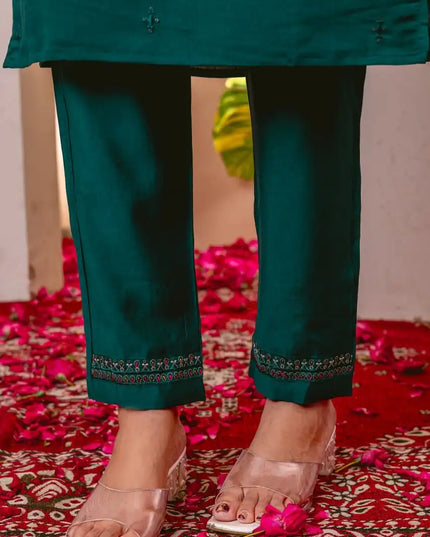 Lila 12 Viscose Silk Kurti Pant Dupatta Hand Work Festival Collection