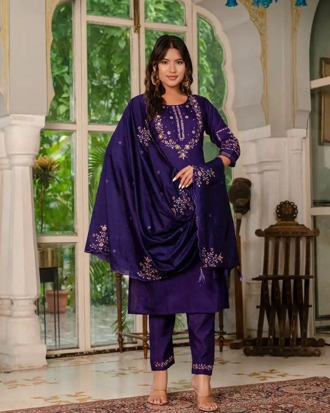Lila Vol 16 Marina Silk Readymade Suit Heavy Hand Made Work