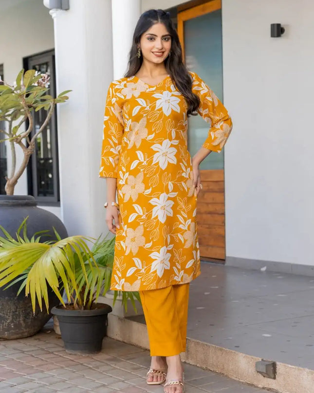 Aradhna 2026 Cotton Blend  Kurti Pant long Co Ord Set Trending Collection
