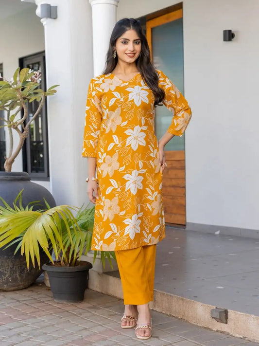 Aradhna 2026 Cotton Blend  Kurti Pant long Co Ord Set Trending Collection