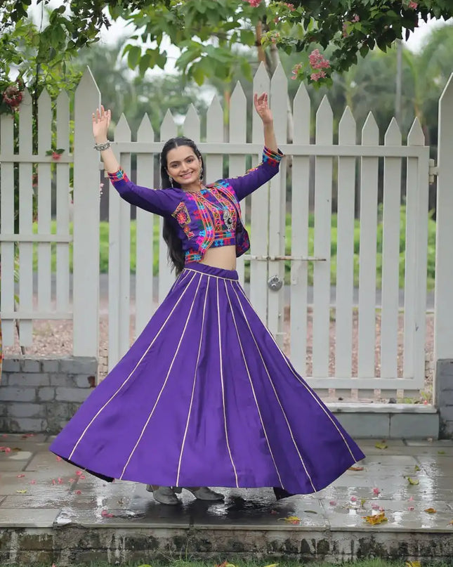 Mohini 7132 Roman Flared Lehenga Choli Navratri Gota Patti Lace Collection