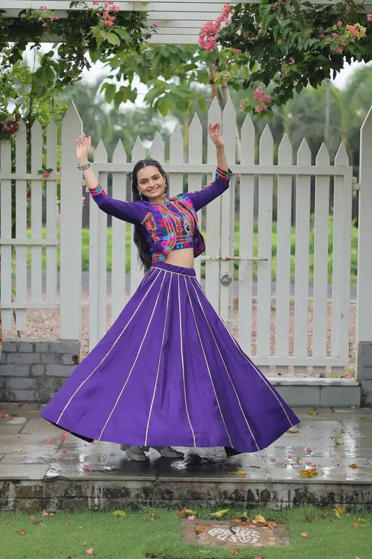 Mohini 7132 Roman Flared Lehenga Choli Navratri Gota Patti Lace Collection