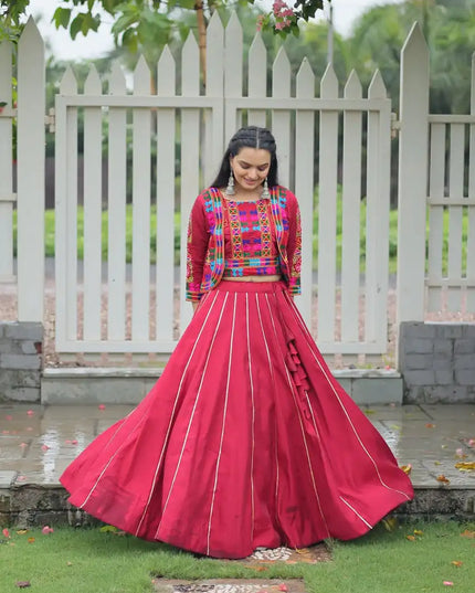 Mohini 7132 Roman Pink Color Lehenga Choli Navratri Gota Patti Lace Collection