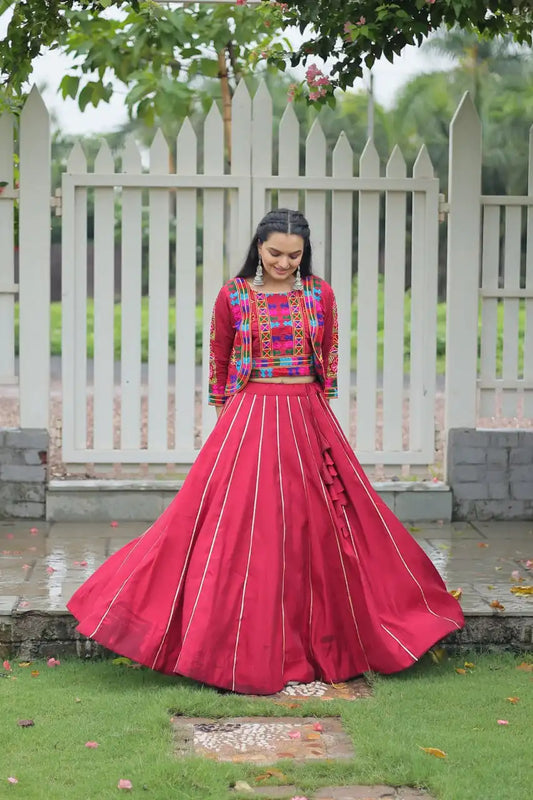Mohini 7132 Roman Pink Color Lehenga Choli Navratri Gota Patti Lace Collection