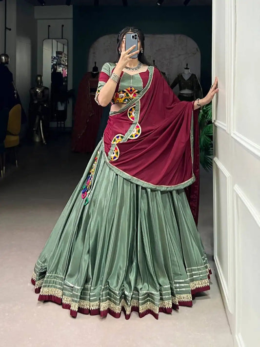 WMN 1656 Crape Silk Lehenga Choli Embroidery Navratri Collection 2025