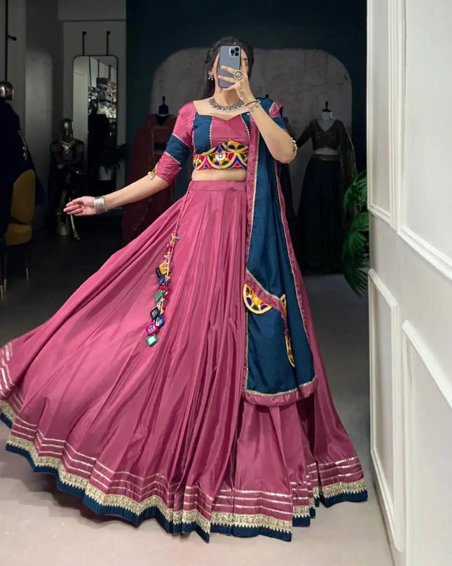 WMN 1656 Flared Crape Silk Lehenga Choli Navratri Collection
