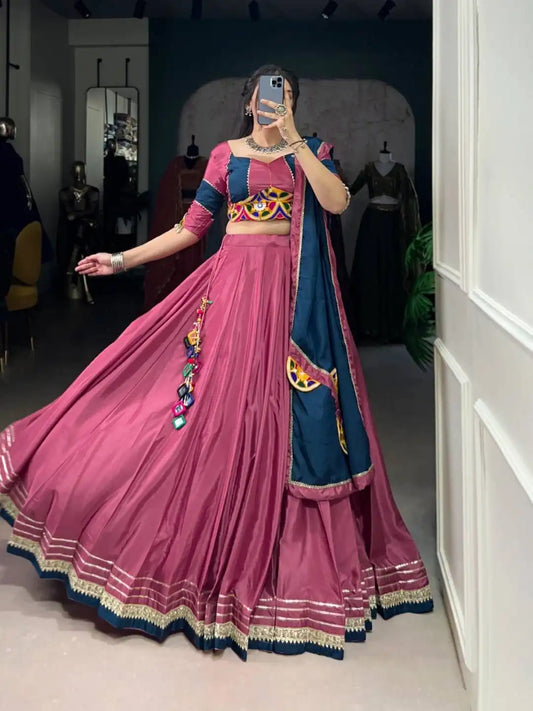 WMN 1656 Flared Crape Silk Lehenga Choli Navratri Collection