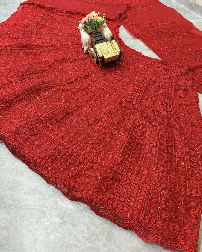 SBD 1770 Soft Net Red Party Wear Lehenga Choli