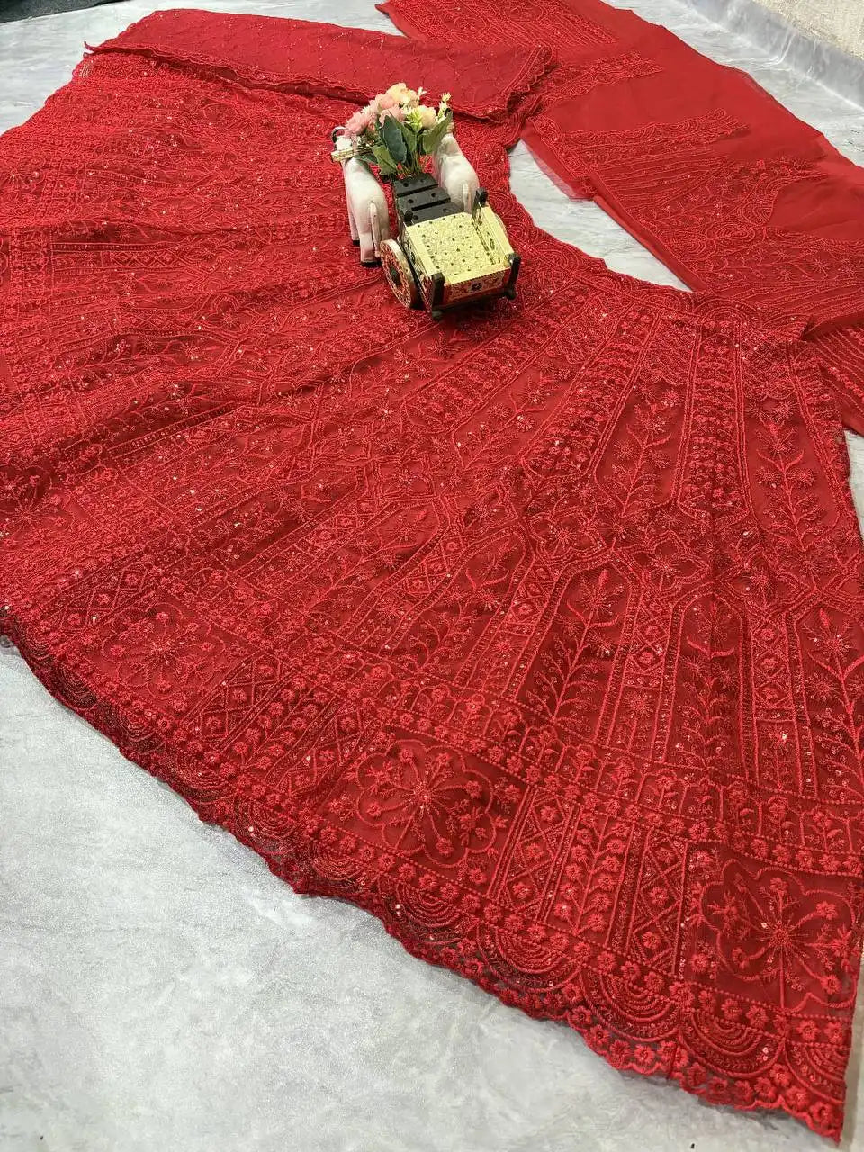 SBD 1770 Soft Net Red Party Wear Lehenga Choli