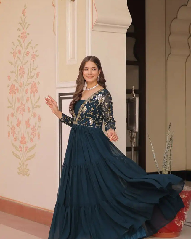 Mohini 9237 Designer Blooming Flair Gown Sequins & Zari Emboidery Work 2025