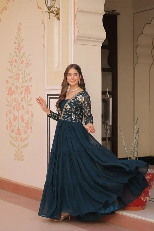 Mohini 9237 Designer Blooming Flair Gown Sequins & Zari Emboidery Work 2025
