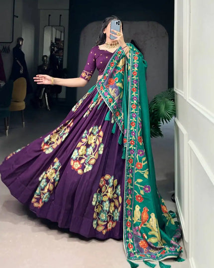 WMN 1239 Purple Color Tussar Silk Lehenga Choli For Party Wear 2025
