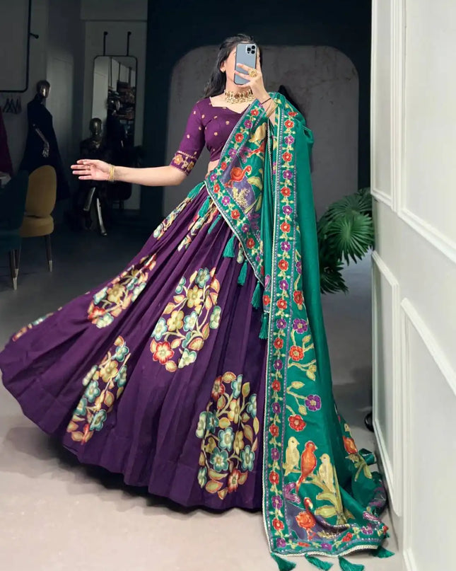 WMN 1239 Purple Color Tussar Silk Lehenga Choli For Party Wear 2025