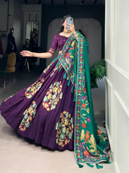 WMN 1239 Purple Color Tussar Silk Lehenga Choli For Party Wear 2025