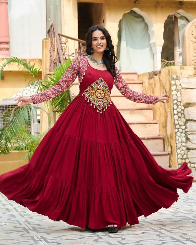 Mohini 9256c Maroon Color Navratri Gown Collection 2025