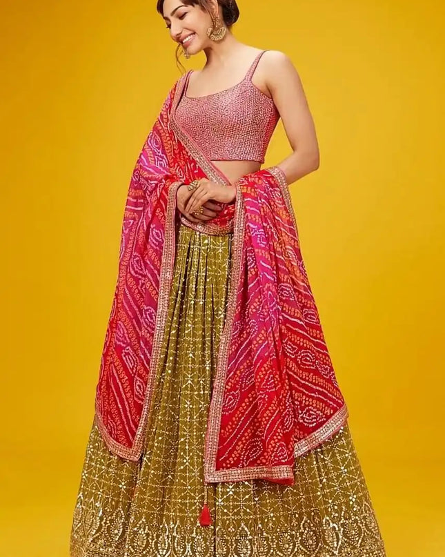 Zeel Georgette Yellow Haldi Party Wear Lehenga Choli