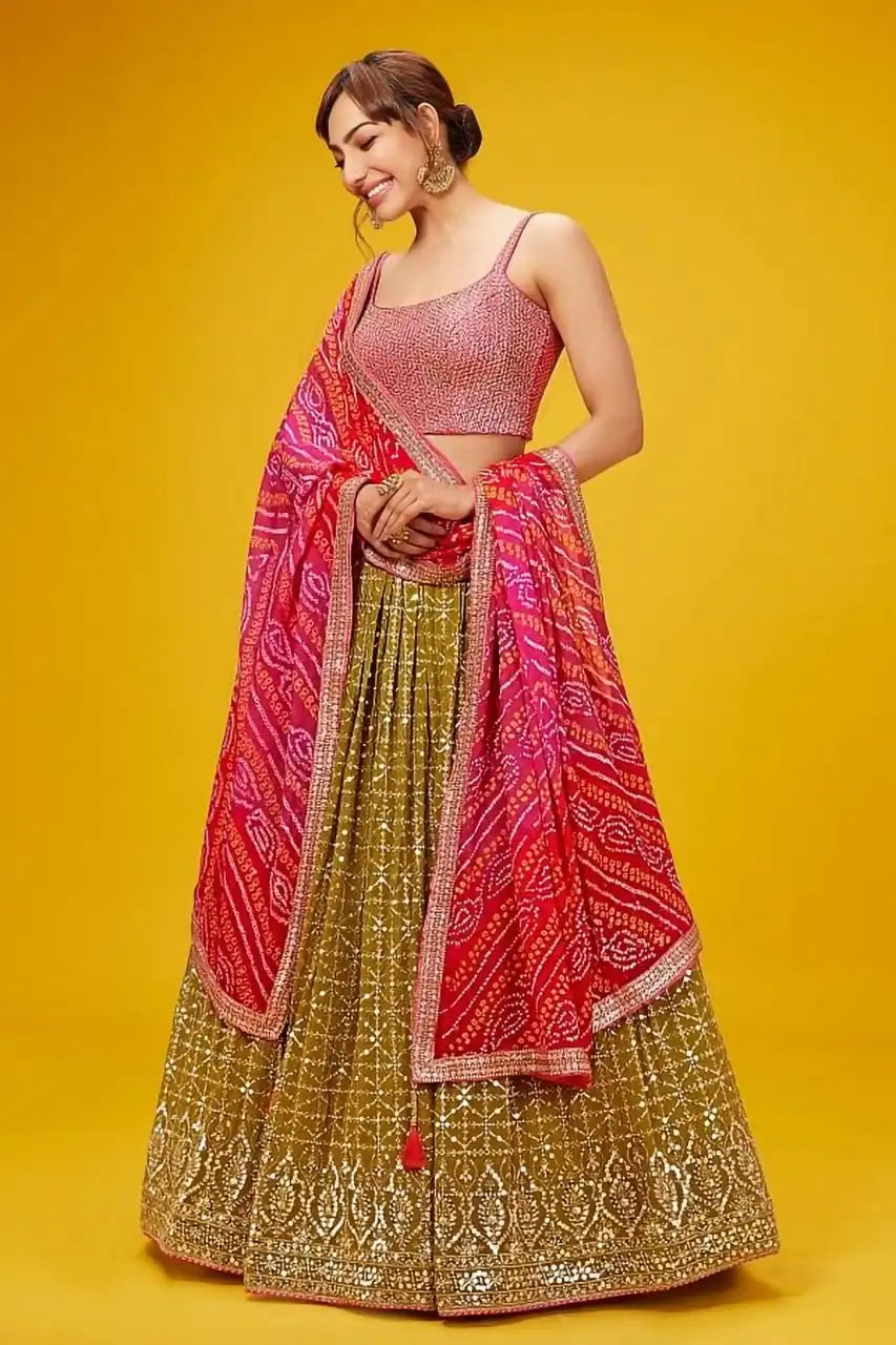 Zeel Georgette Yellow Haldi Party Wear Lehenga Choli