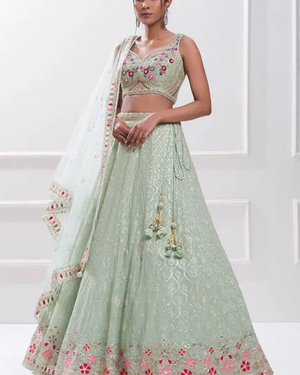 Zeel 5084 Babyblue Color Georgette Party Wear Lehenga Choli Embroidery Work
