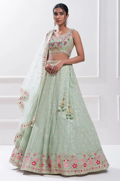 Zeel 5084 Babyblue Color Georgette Party Wear Lehenga Choli Embroidery Work