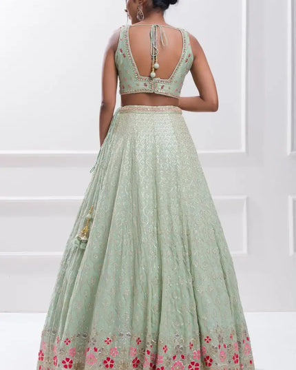 Zeel 5084 Babyblue Color Georgette Party Wear Lehenga Choli Embroidery Work