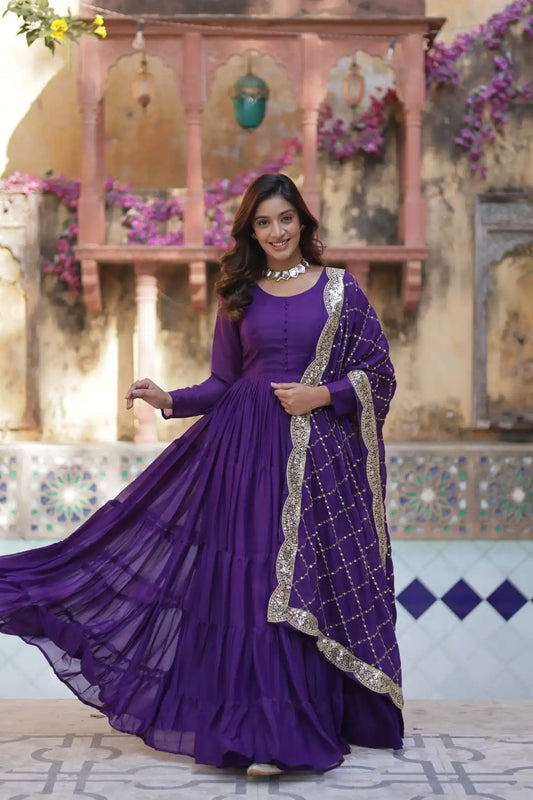 Mohini 9212 Georgette Readymade Gown Dupatta Collection 2025