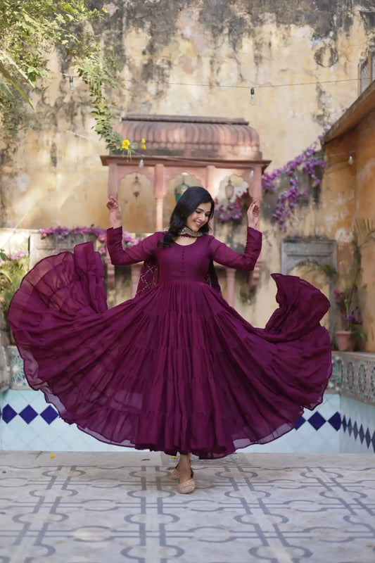 Mohini 9212 Georgette Gown Dupatta Collection