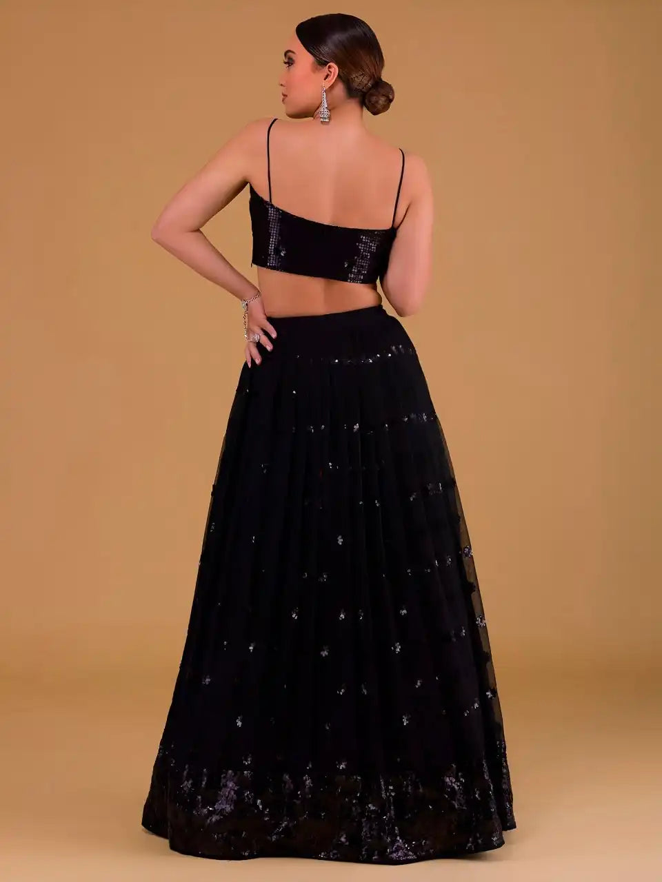 Zeel 15067A Black Georgette Lehenga Choli Party Wear Collection