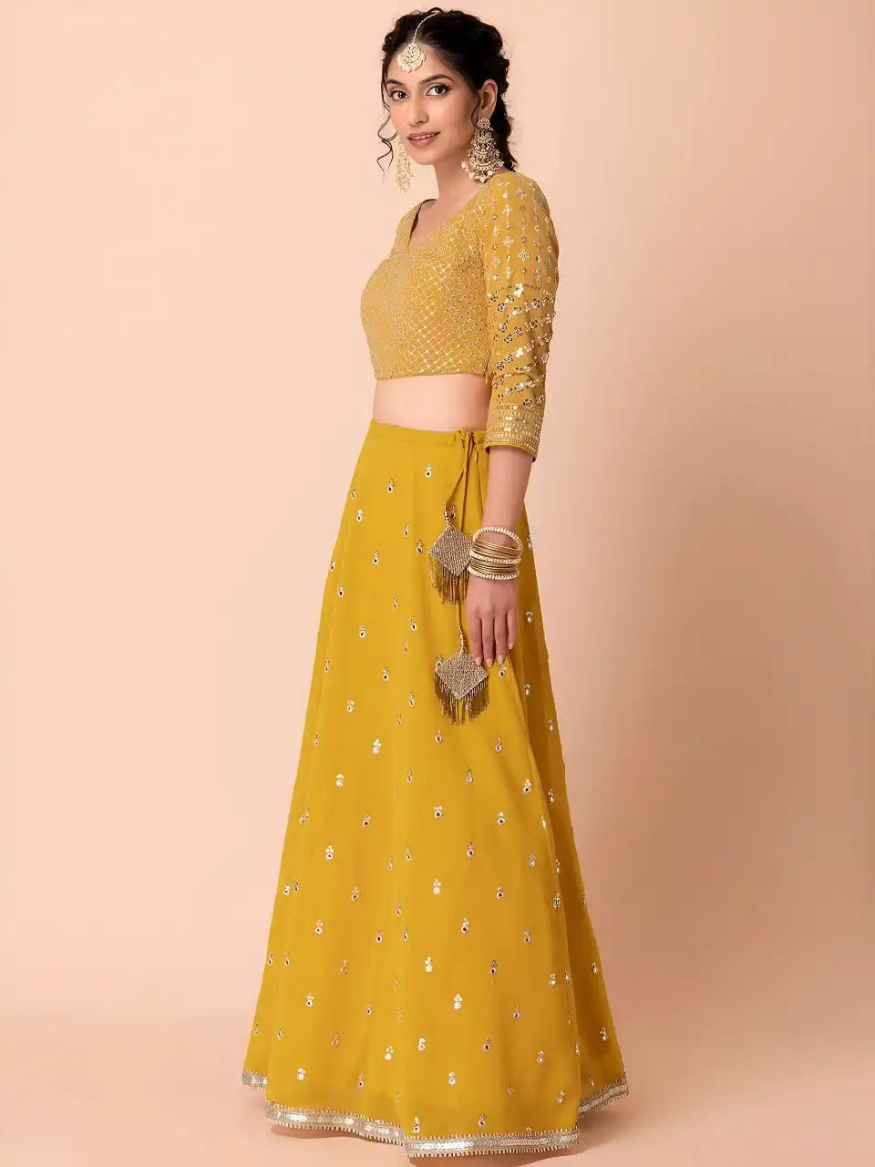 Zeel 15071 Yellow Georgette Haldi Festival Lehenga Choli 2025