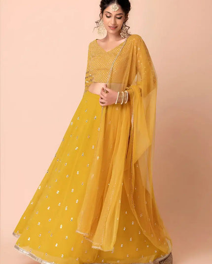 Zeel 15071 Yellow Georgette Haldi Festival Lehenga Choli 2025