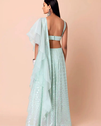 Zeel 15087 Sky Blue Georgette Wedding Lehenga Choli Collection