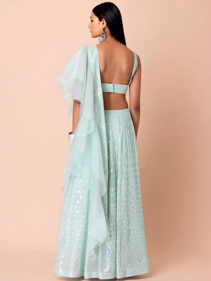 Zeel 15087 Sky Blue Georgette Wedding Lehenga Choli Collection