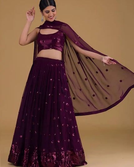 Zeel 15068 Purple Georgette Wedding Lehenga Choli 2025