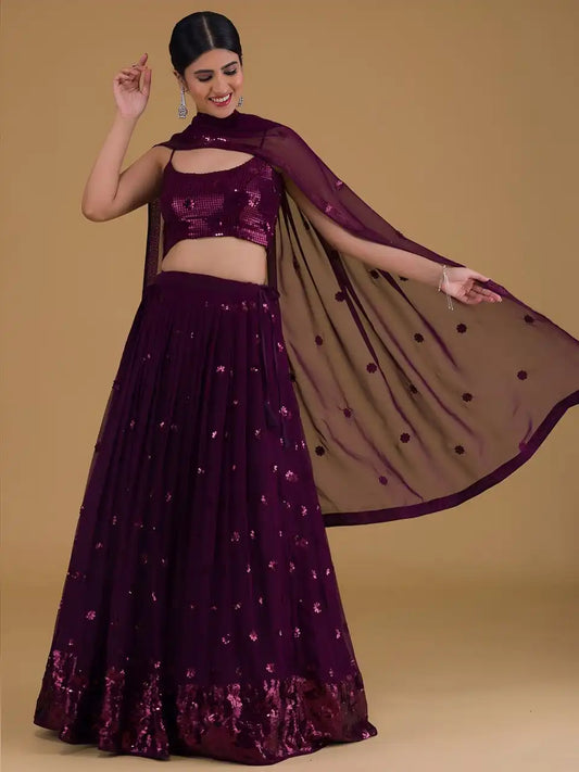 Zeel 15068 Purple Georgette Wedding Lehenga Choli 2025