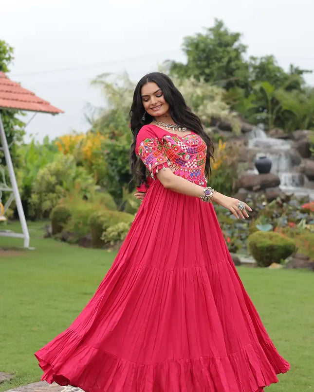 Mohini 9259 Red Color Navratri Gown Collection Kutchi Gamthi Work 2025