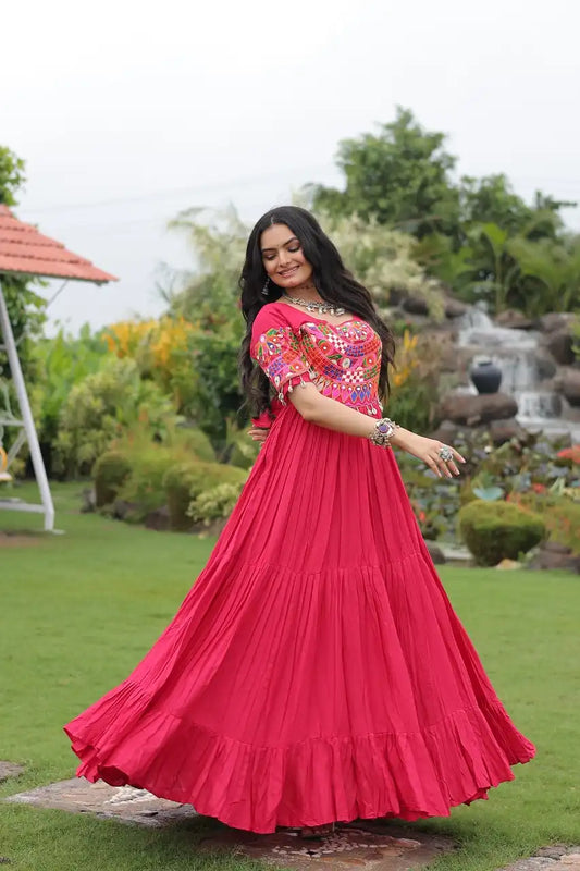 Mohini 9259 Red Color Navratri Gown Collection Kutchi Gamthi Work 2025