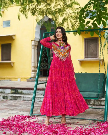 Moni 1194 Pink Color Navratri Gown Collections 2025
