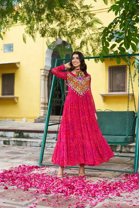 Moni 1194 Pink Color Navratri Gown Collections 2025