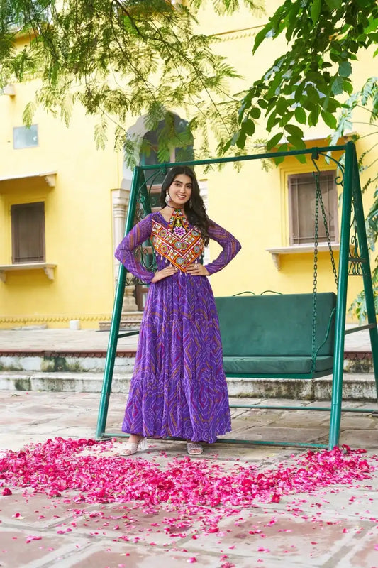Moni 1194 Purple Color Navratri Gown Collections 2025