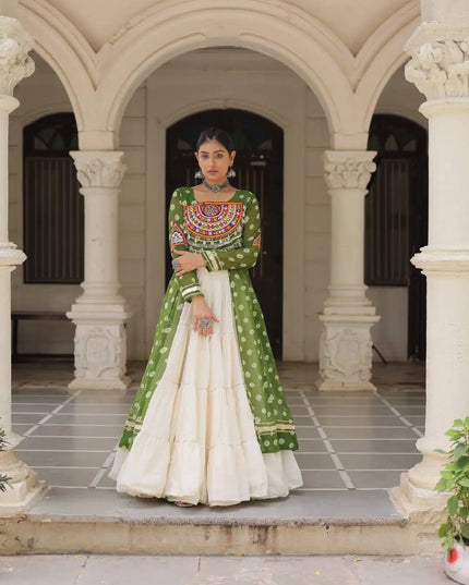 Moni 5043 Green Color Kurti Lehenga Navratri Collection Online 2025