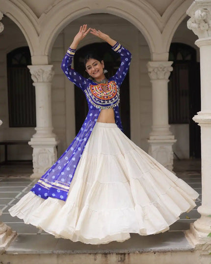 Moni 5043 Blue Color Kurti Lehenga Navratri Collection Online 2025