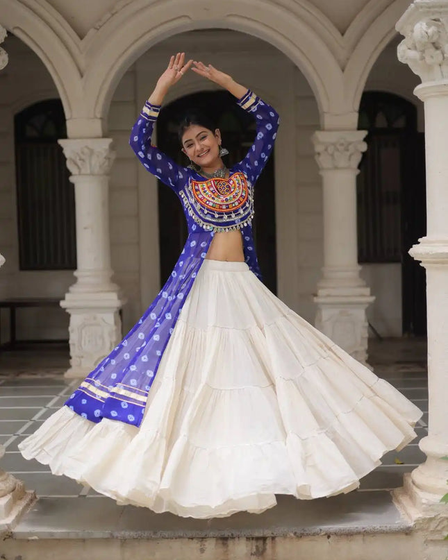 Moni 5043 Blue Color Kurti Lehenga Navratri Collection Online 2025