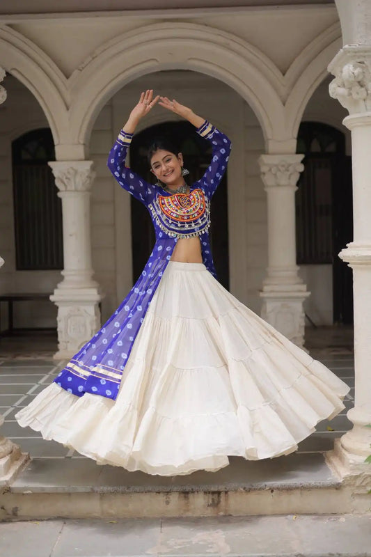 Moni 5043 Blue Color Kurti Lehenga Navratri Collection Online 2025