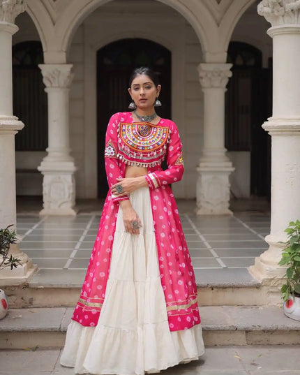 Moni 5043 Pink Color Kurti Lehenga Navratri Collection Online 2025